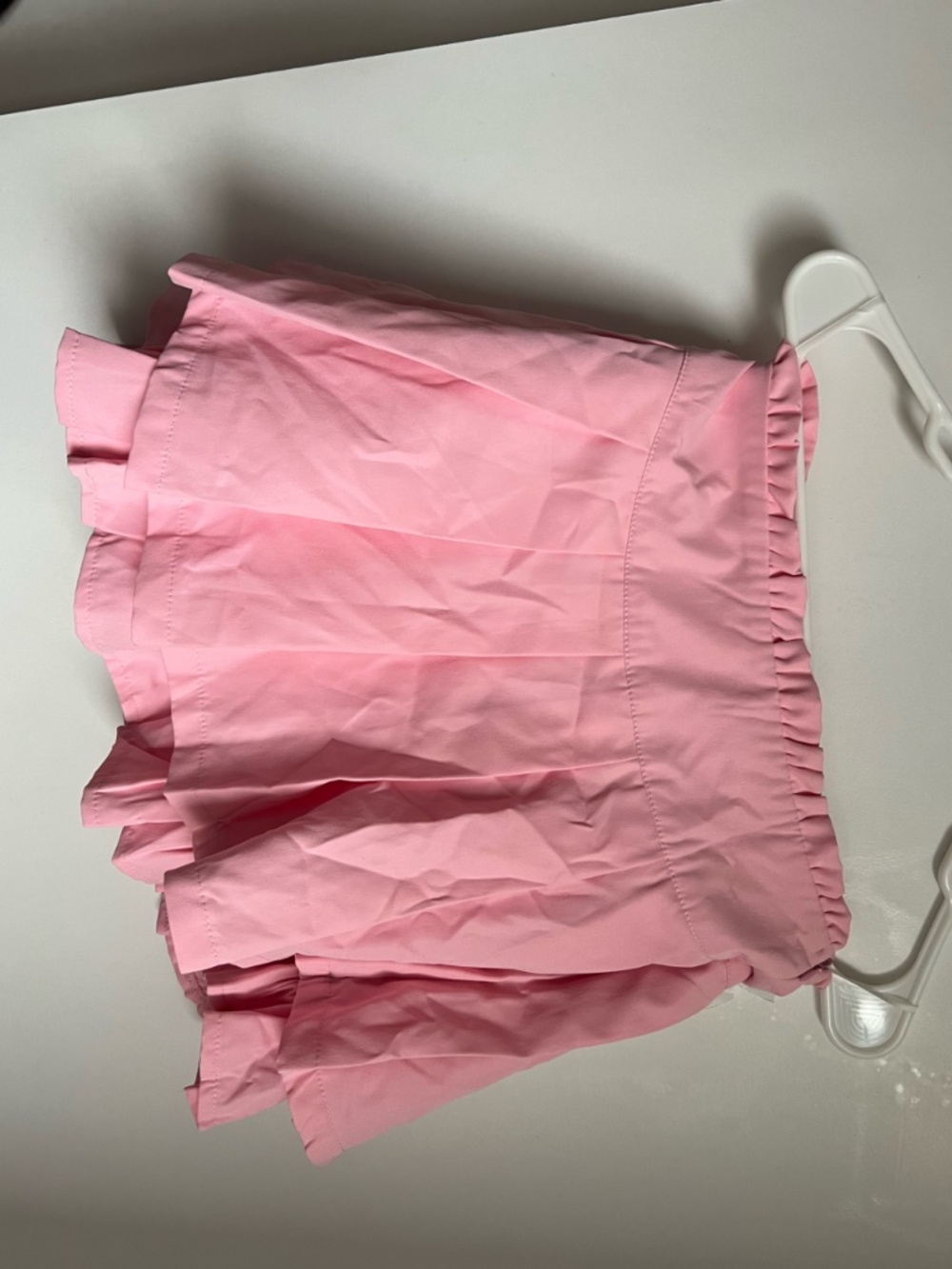 Women’s Girls Layered Pleated Ruffled Frilly Pink Skirt with 2 White Bows size S - Picture 2 of 4
